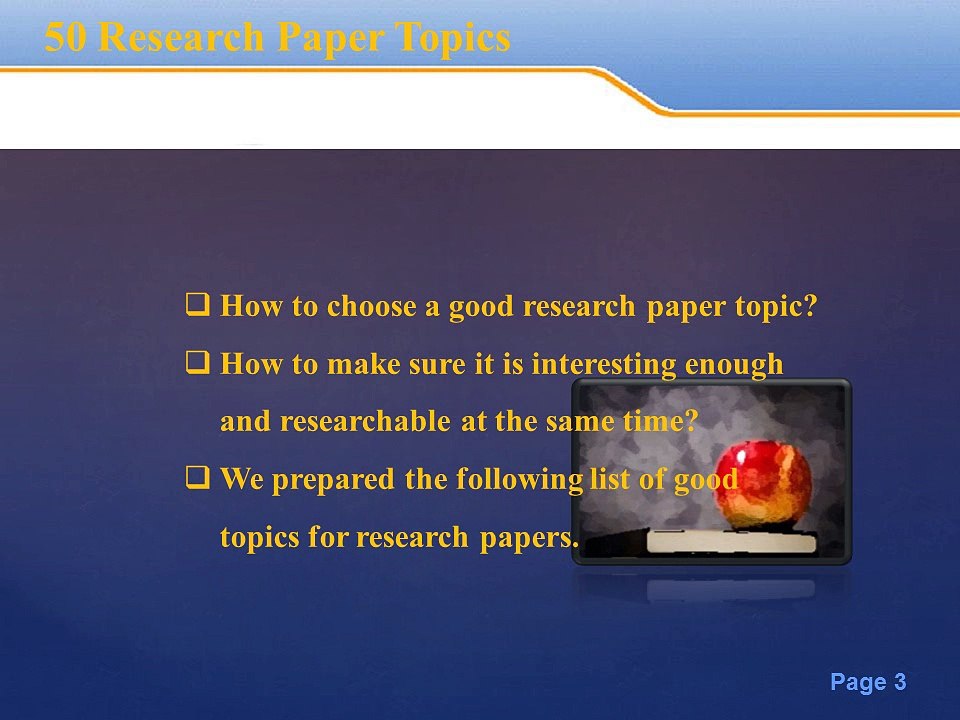 50 Research Paper Topics