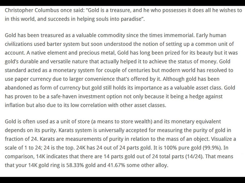 Different forms of gold