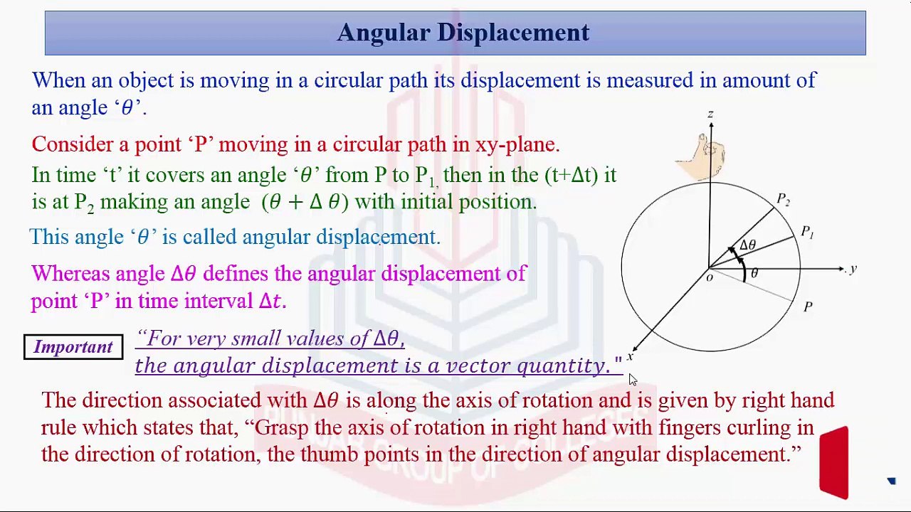 Circular Motion , Angular Displacement , Angular  Velocity &  Relation Between Angular Displacement  And Angular Velocity