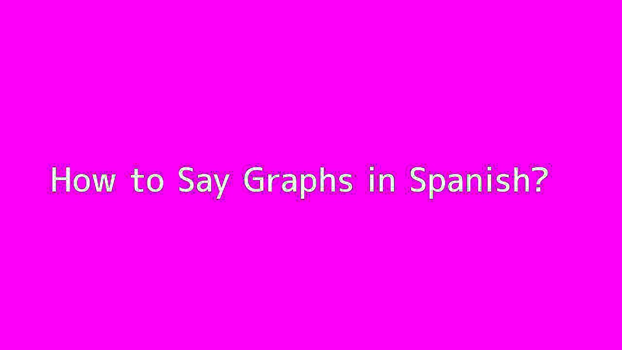 How to say Graphs in Spanish