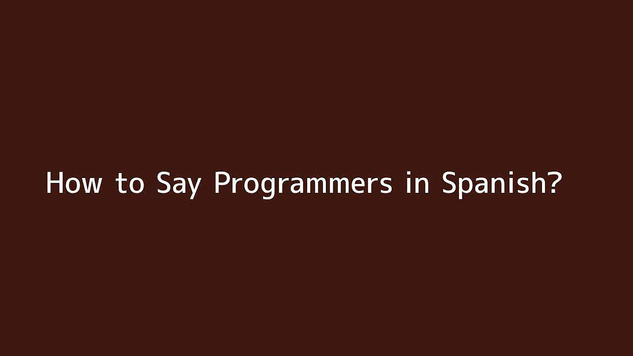 How to say Programmers in Spanish