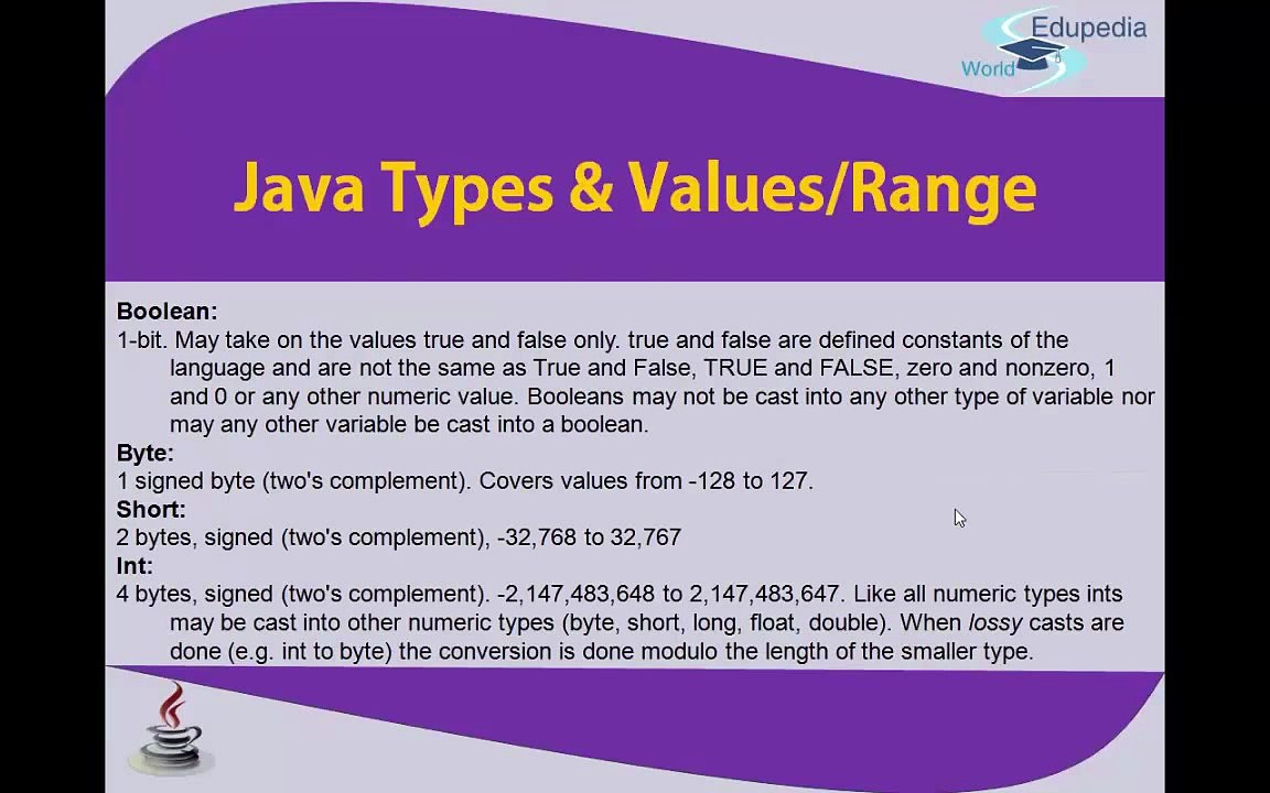 Java Types And Values