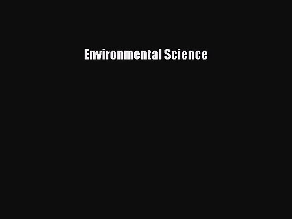 (PDF Download) Environmental Science PDF