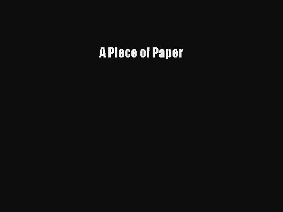 Download & Read 'A Piece of Paper' PDF 📖 – Free Online Access