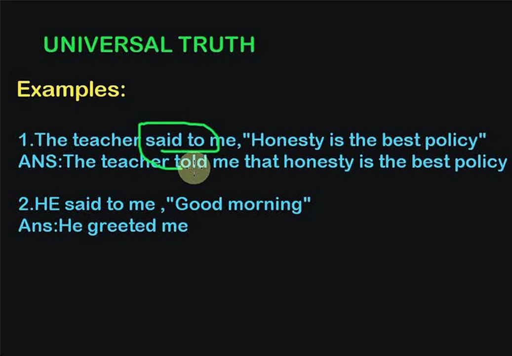 Universal truth in Narrations
