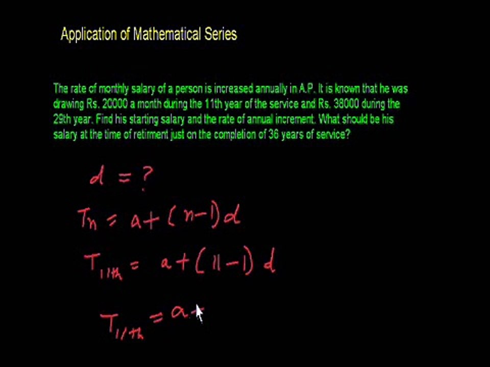 Application of Mathematical Series