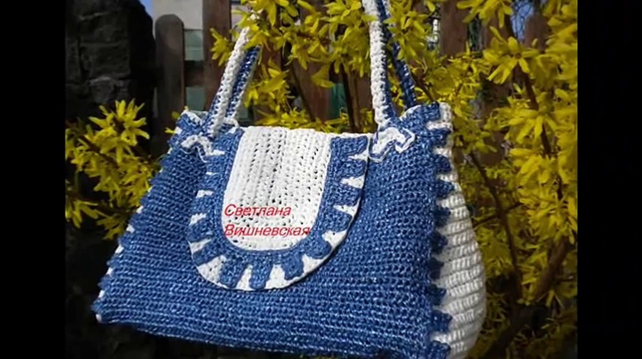 Полиэтиленовое творчество. Поделки своими руками.Вязаные из пакетов сумки