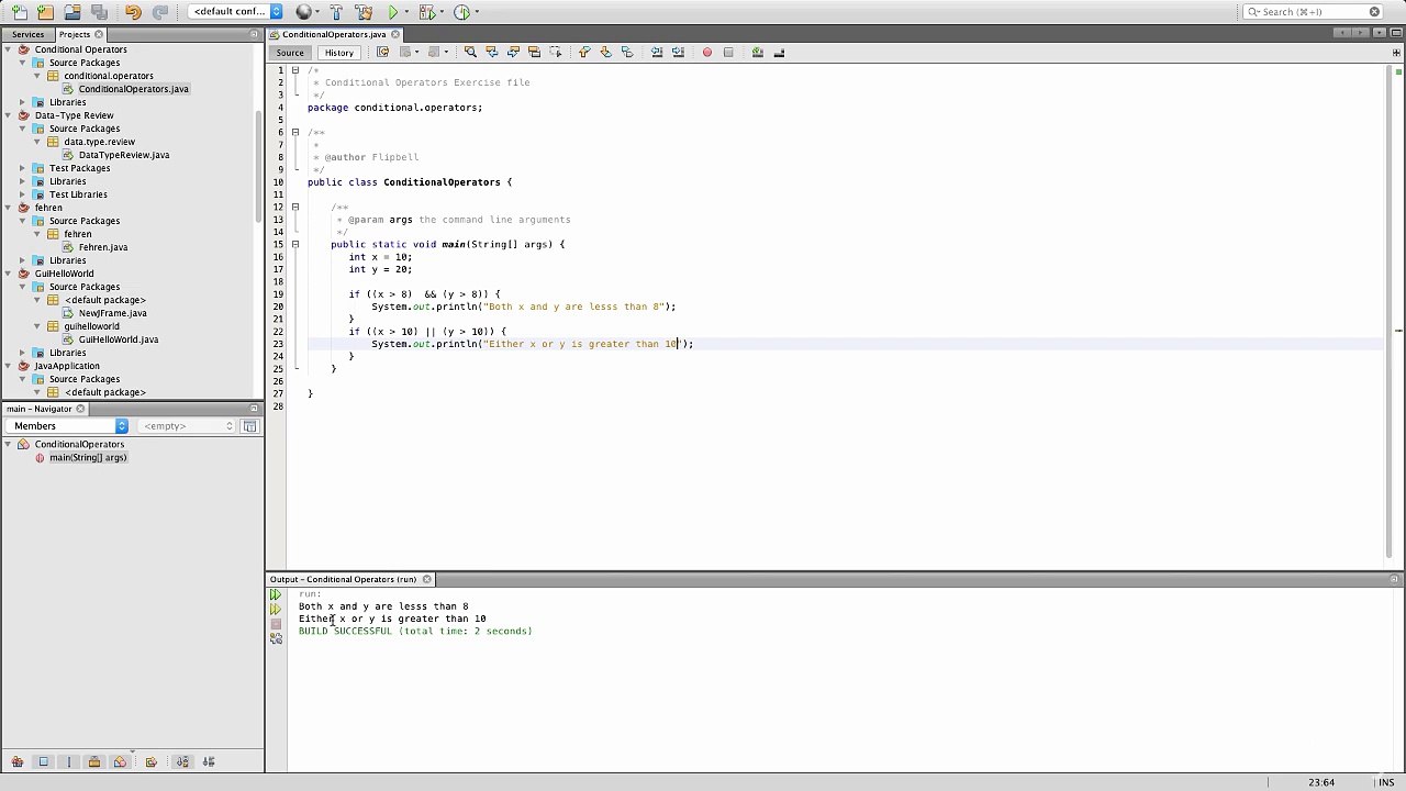 007 Conditional Operators