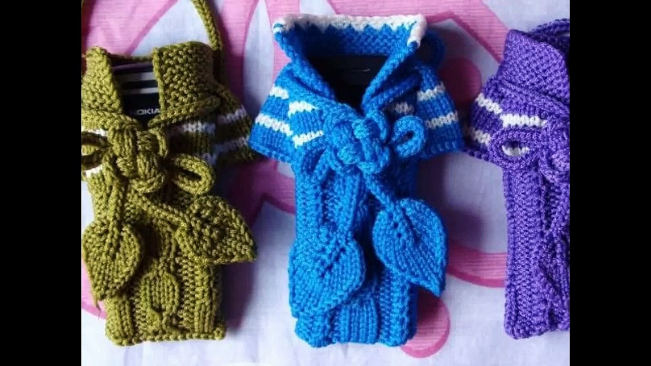 Вязанные чехлы на телефон