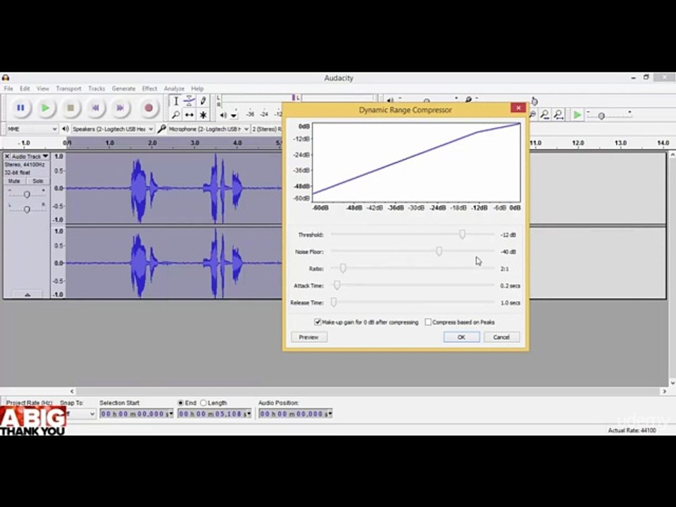 404 Compressing the audio -Video And Audio Editing Course
