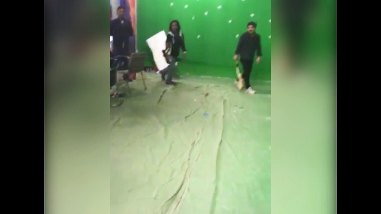 Mubasher Lucman Playing Cricket in News Room