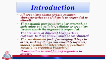 Introduction , Unicellular Coordination & Multi cellular Coordination