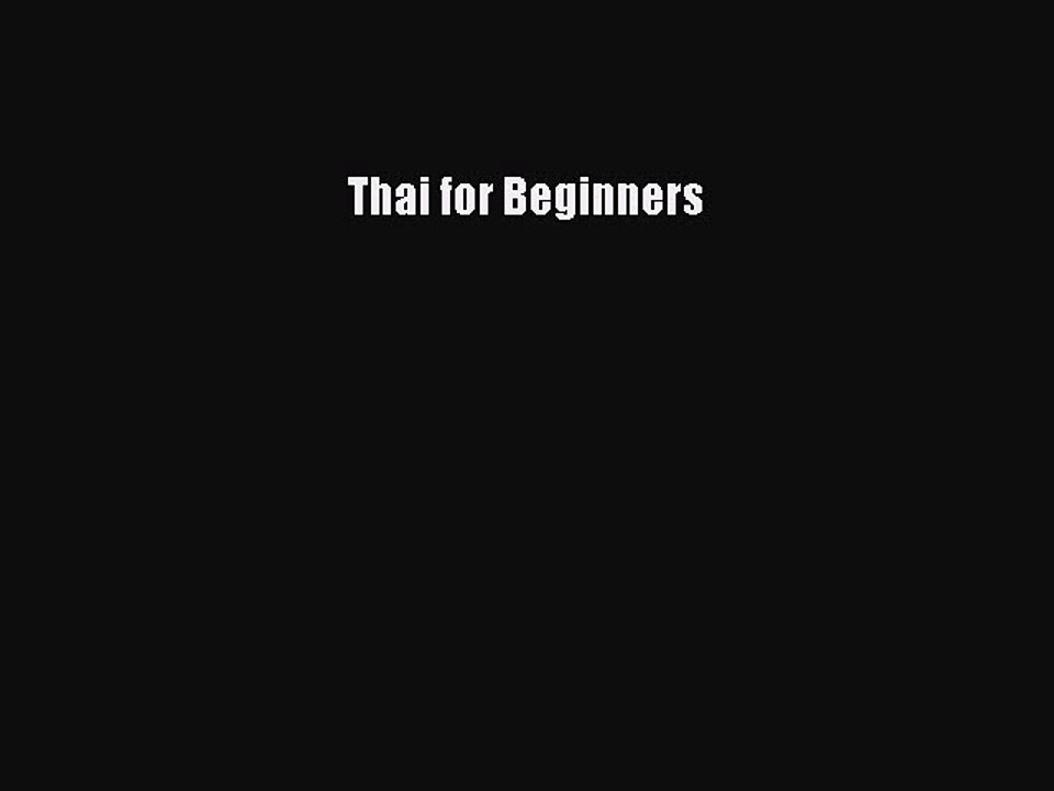 Free PDF: Learn Thai for Beginners 📘
