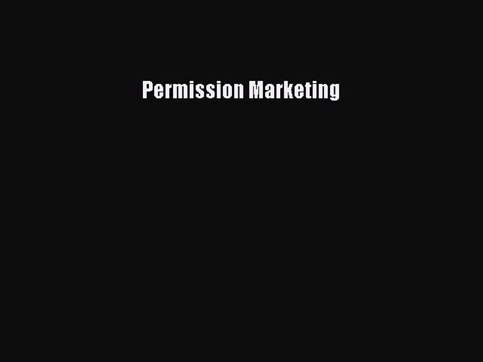 Read Permission Marketing PDF Free