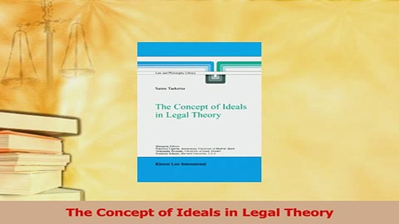Read  The Concept of Ideals in Legal Theory Ebook Free