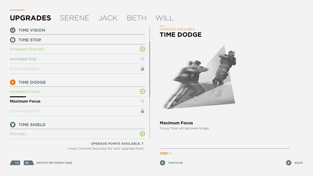 Quantum Break - Research Facility: Maximum Focus Unlocked Information Gameplay Information XBO