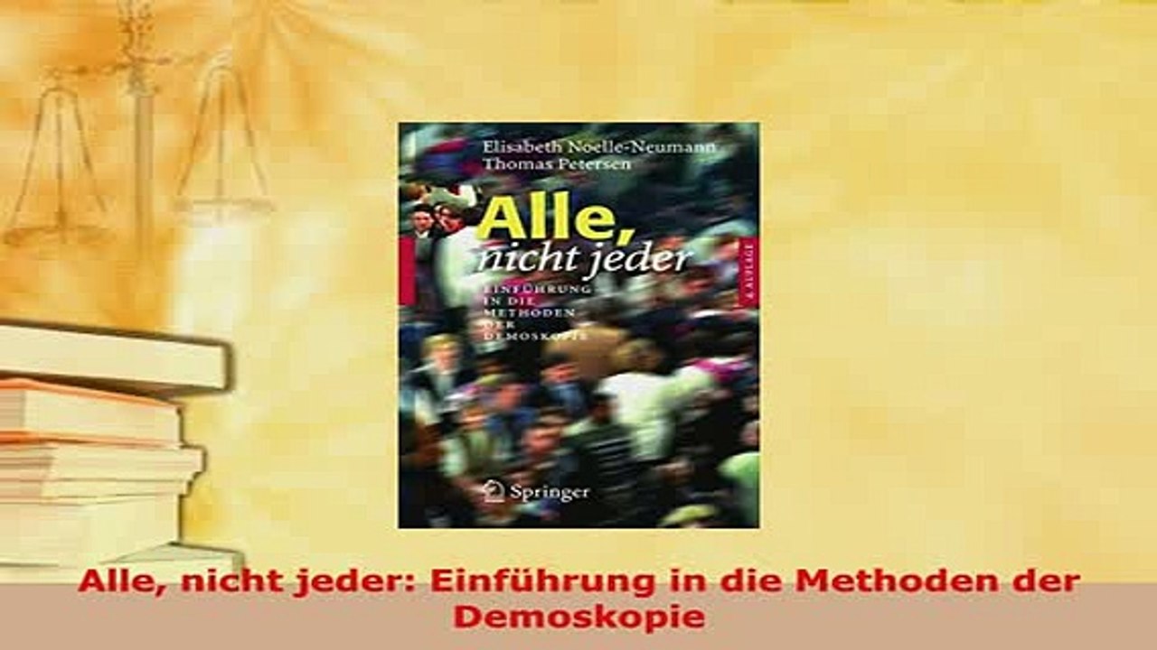 PDF  Alle nicht jeder Einführung in die Methoden der Demoskopie Download Online