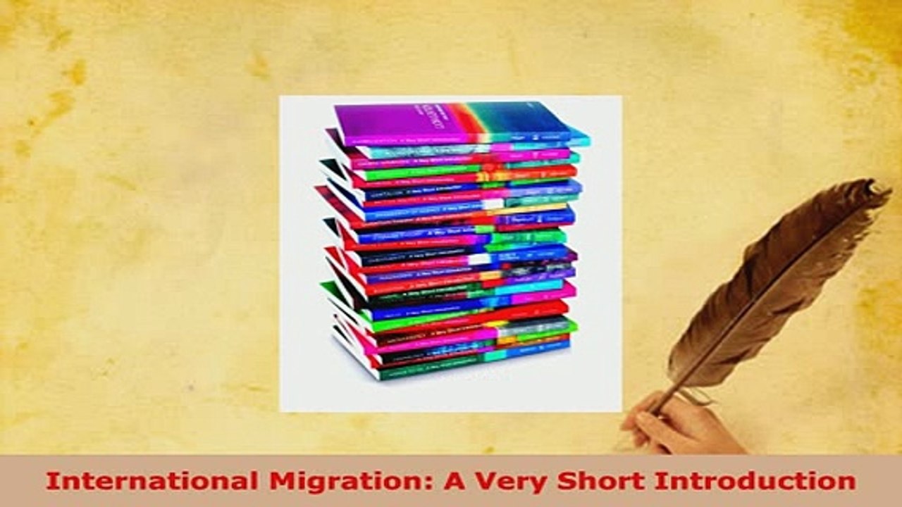 PDF  International Migration A Very Short Introduction Download Online