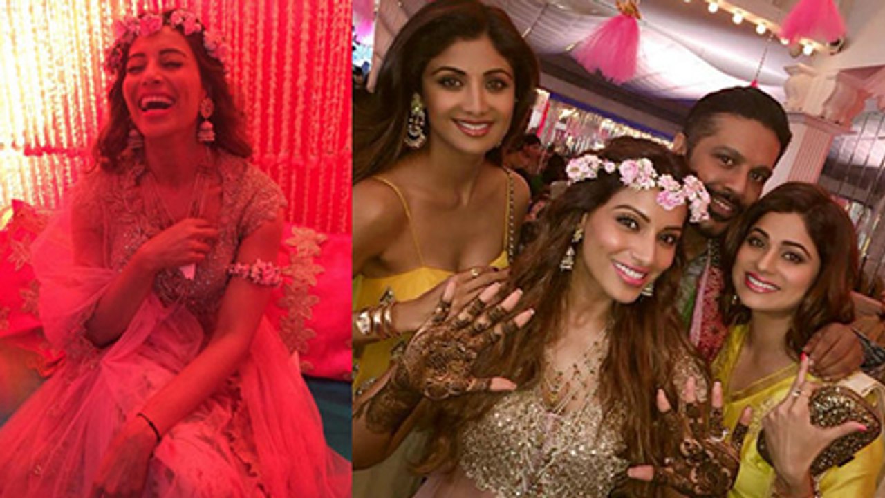 Bollywood At Bipasha Basu-Karan Singh Grover Mehendi Ceremony