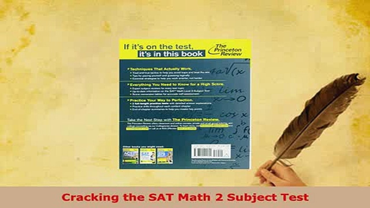 PDF  Cracking the SAT Math 2 Subject Test Download Full Ebook