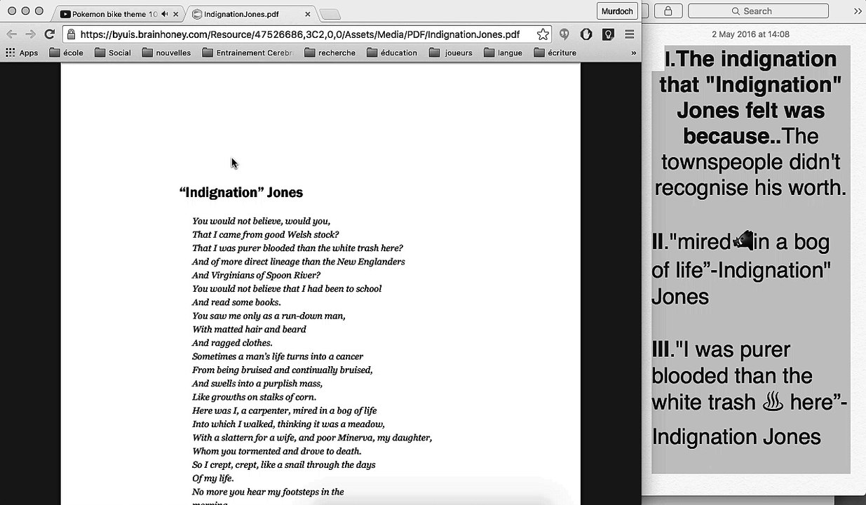 Indignation Jones Studied By Murdoch Maxwell (Pre-Narration) Pré-Narration