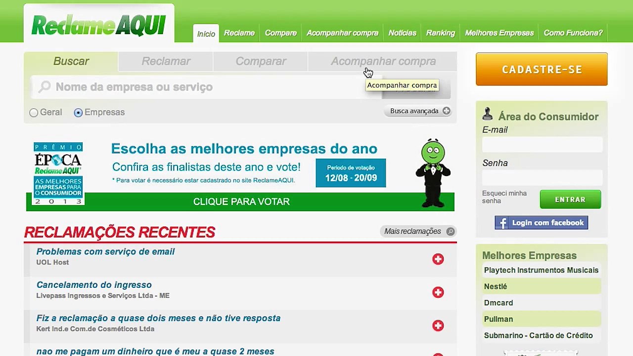Como se cadastrar no ReclameAQUI