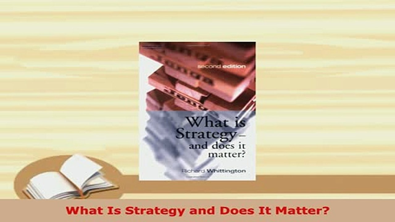 PDF  What Is Strategy and Does It Matter PDF Book Free