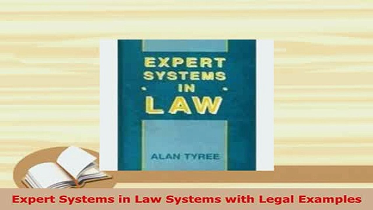 PDF  Expert Systems in Law Systems with Legal Examples  EBook