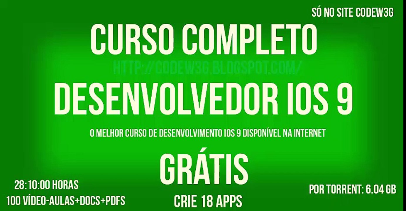 Curso de Programador IOS 9 Completo Grátis (28 horas)