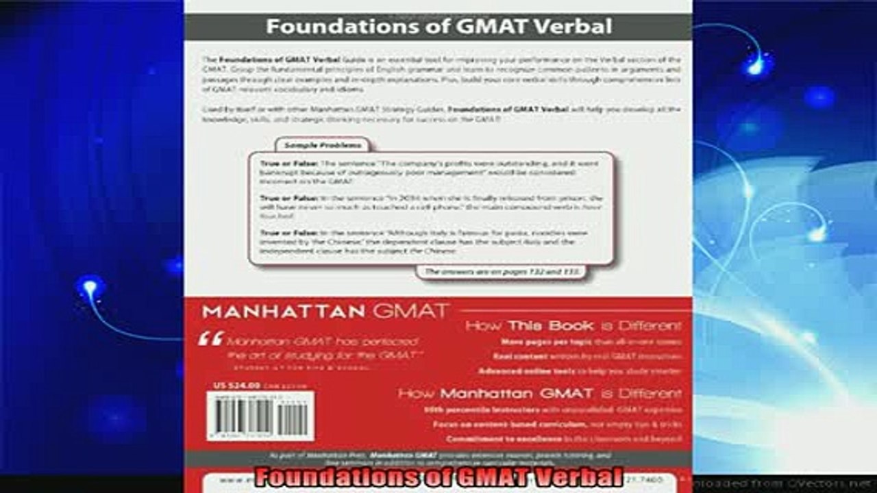 free pdf   Foundations of GMAT Verbal