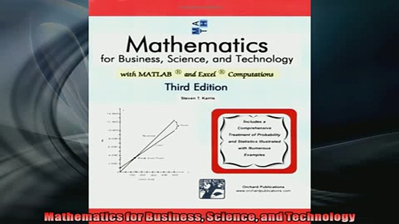 EBOOK ONLINE  Mathematics for Business Science and Technology  DOWNLOAD ONLINE