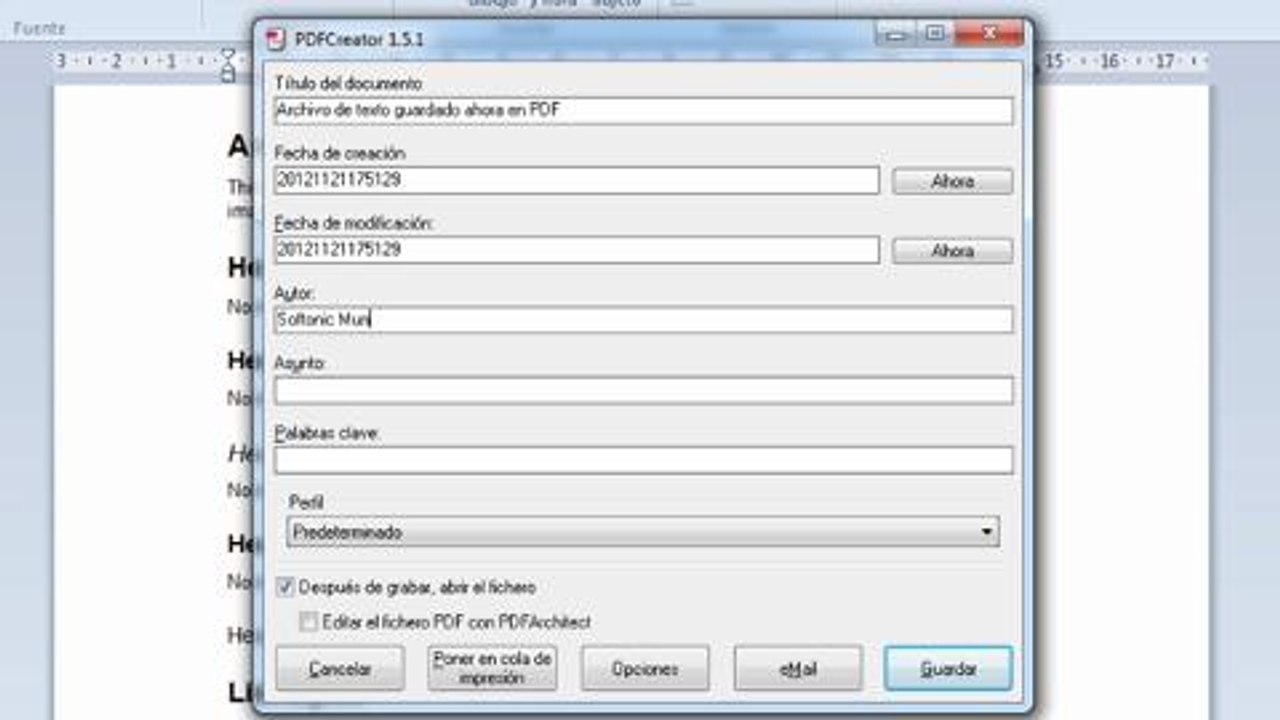 Cómo funciona PDF Creator
