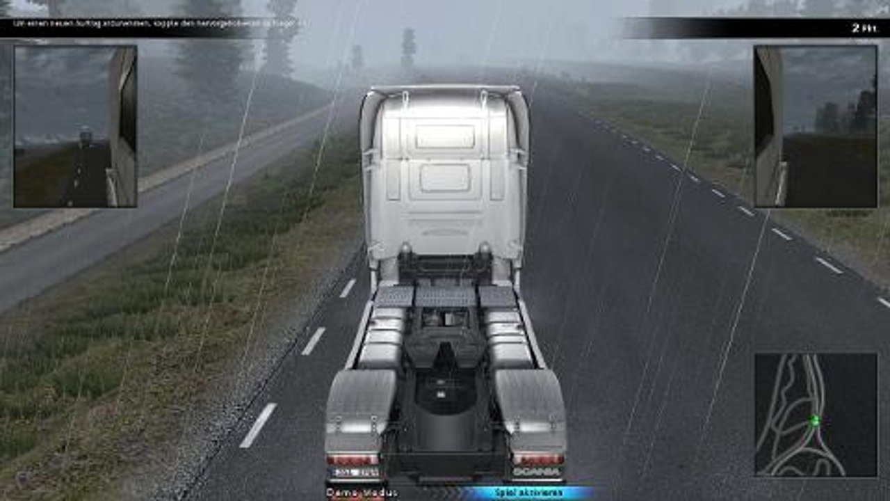 Scania Truck Driving Simulator: free ride in the pouring rain