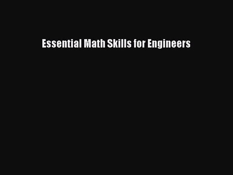 [PDF] Essential Math Skills for Engineers [Download] Online