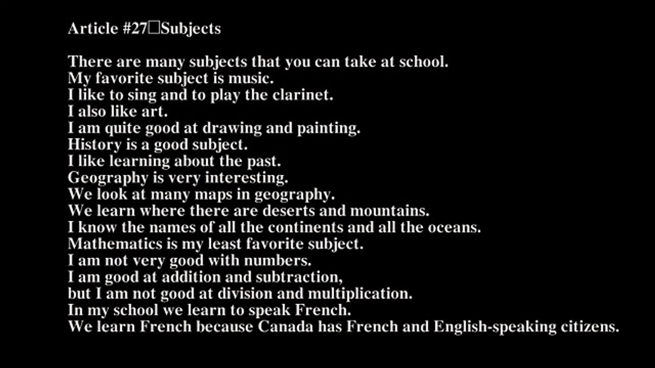 Subjects