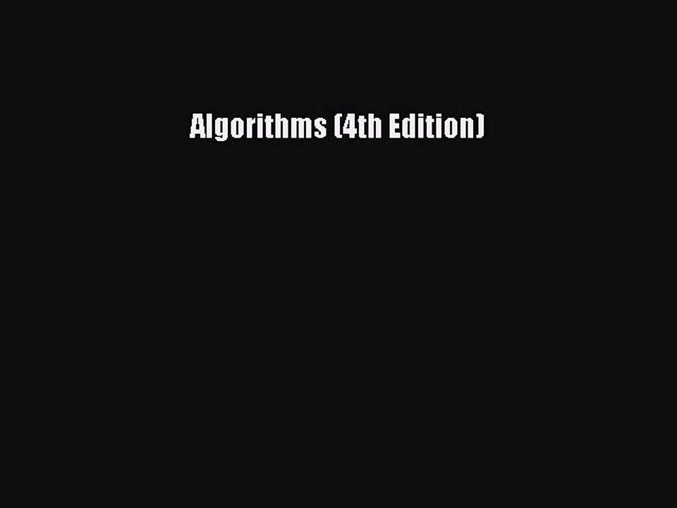 Download Algorithms (4th Edition) PDF Free