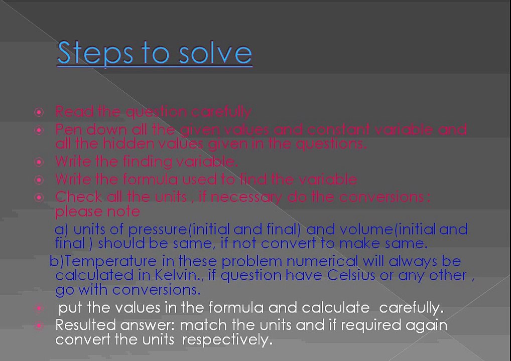 Solving gas law problems