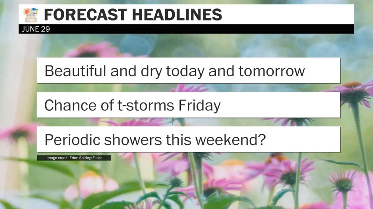 Beautiful and dry today and tomorrow