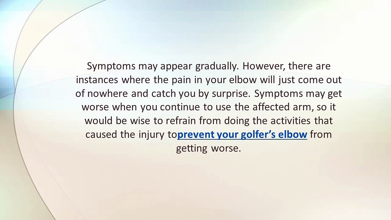 What Are the Common Symptoms of Golfer’s Elbow?