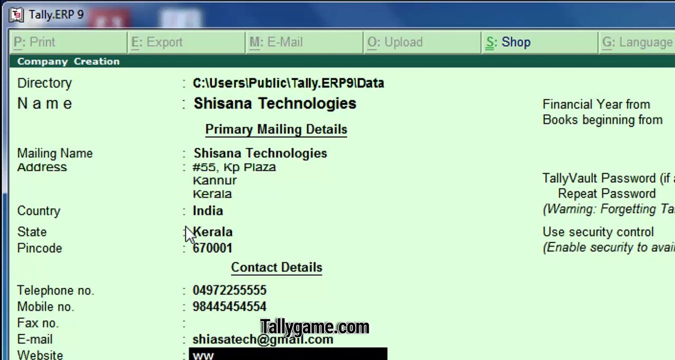 Create, Edit, Delete, open,and close comapny in Tally ERP 9 - Malayalam