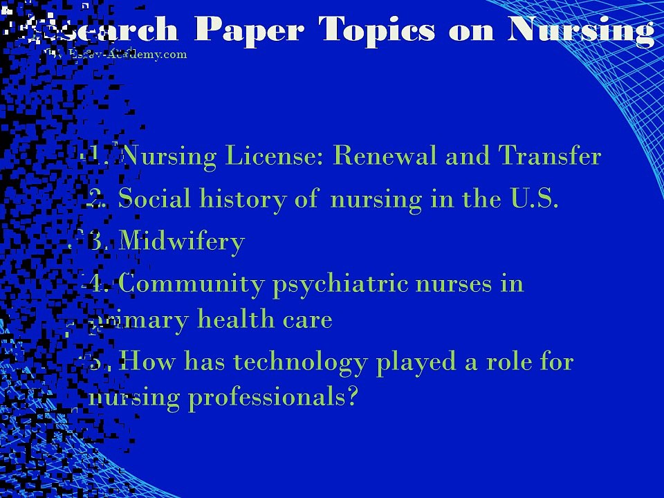 Research Paper Topics on Nursing