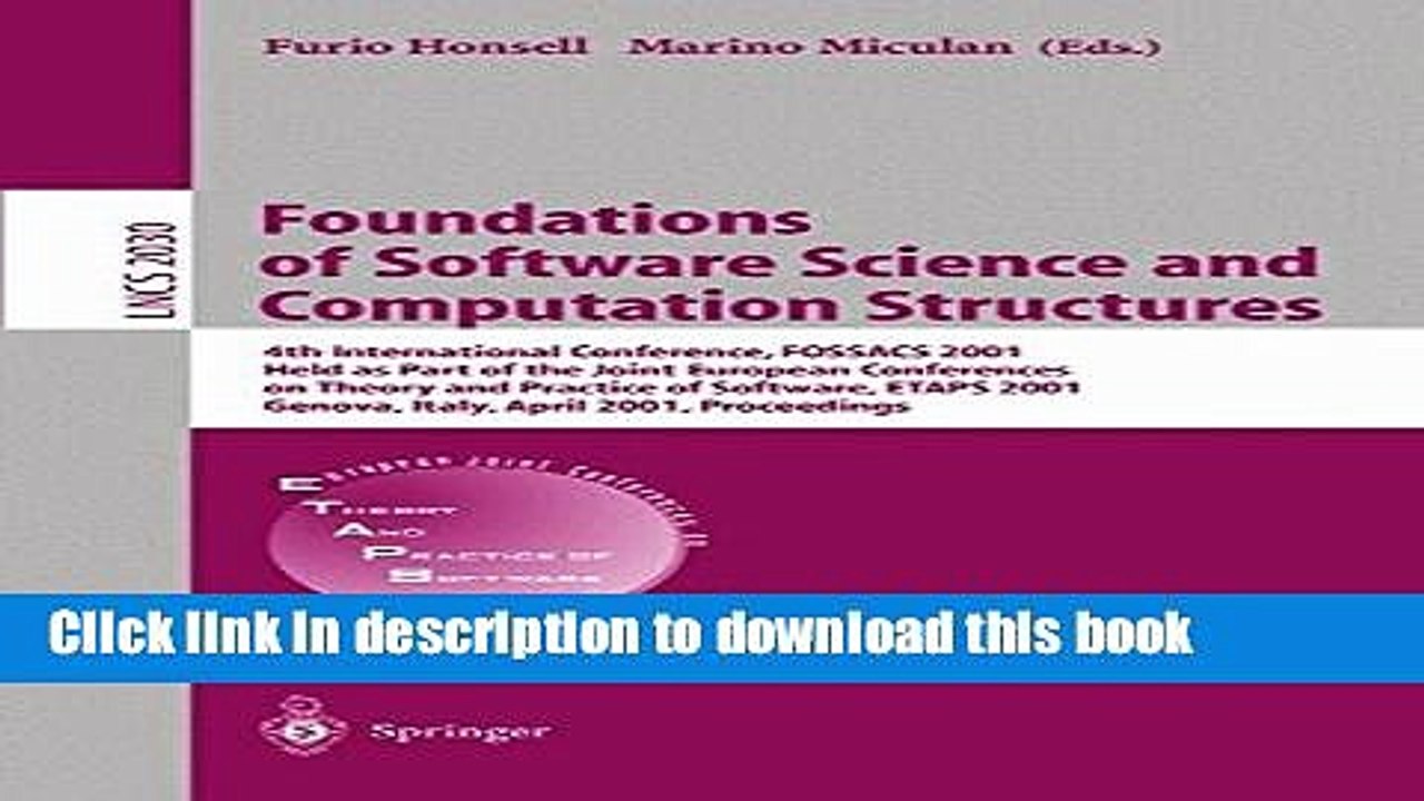 Read Foundations of Software Science and Computation Structures: 4th International Conference,