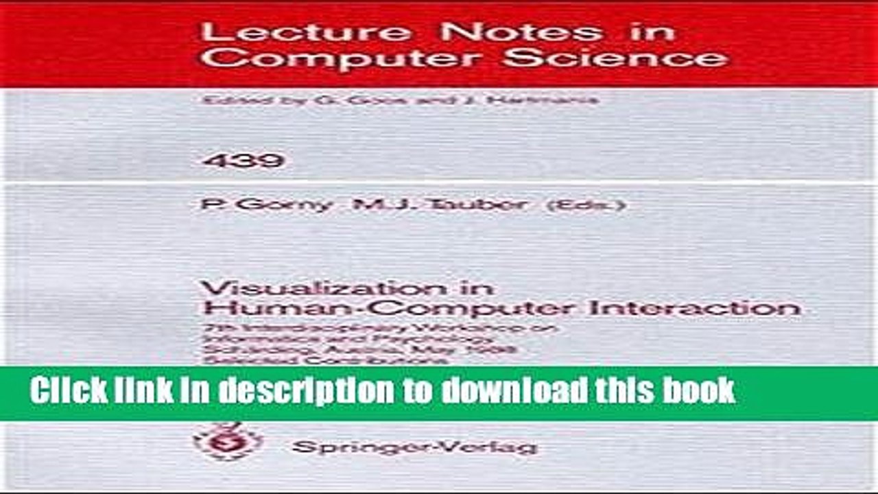 Read Visualization in Human-Computer Interaction: 7th Interdisciplinary Workshop on Informatics