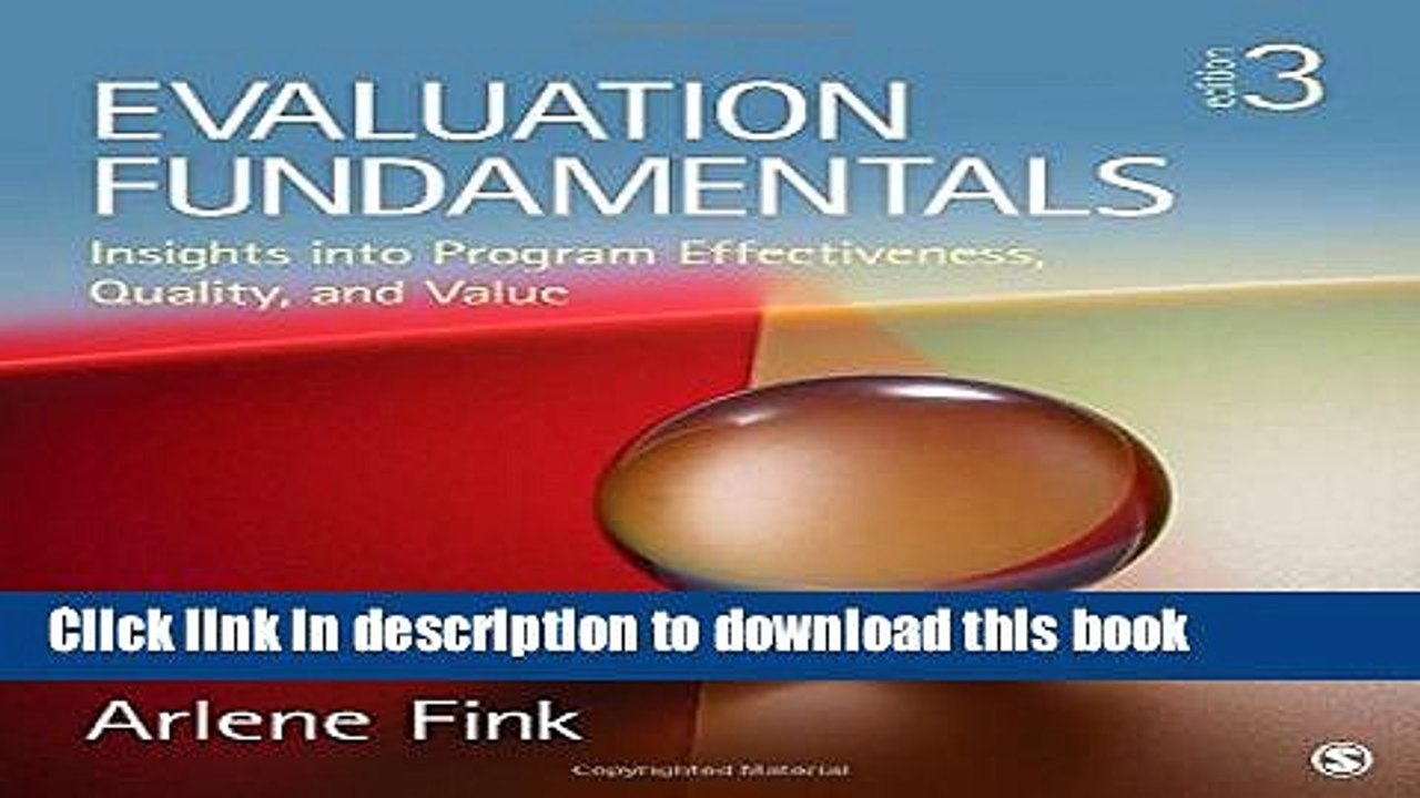 [Download] Evaluation Fundamentals: Insights into Program Effectiveness, Quality, and Value