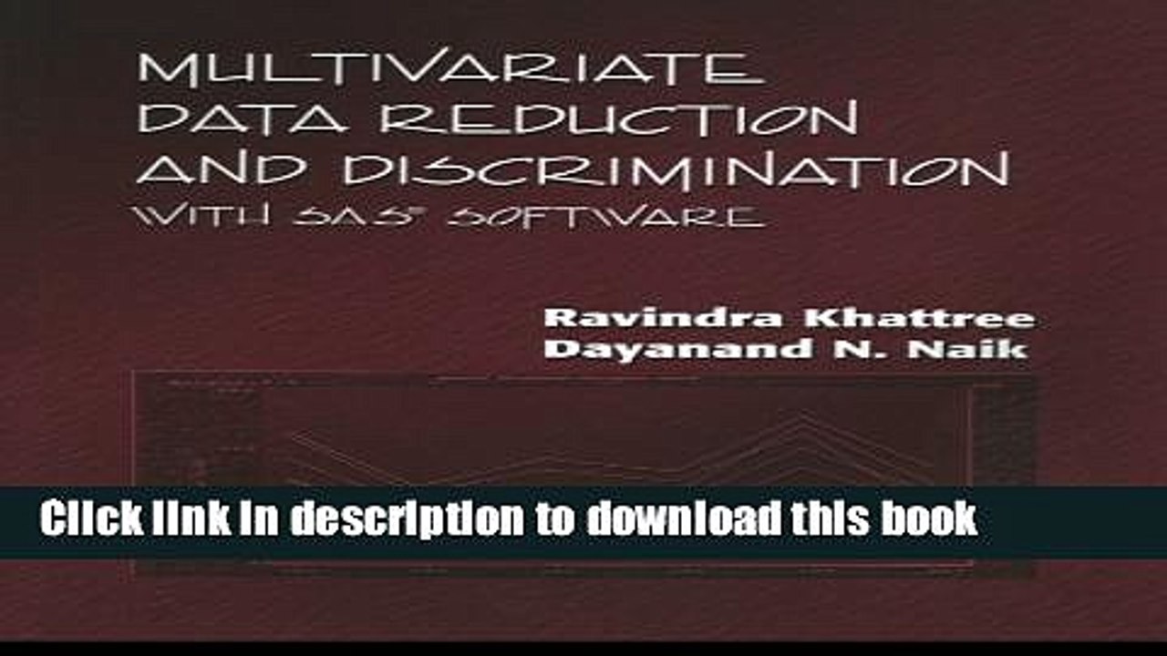 [Read PDF] Multivariate Data Reduction and Discrimination with SAS Software Download Online