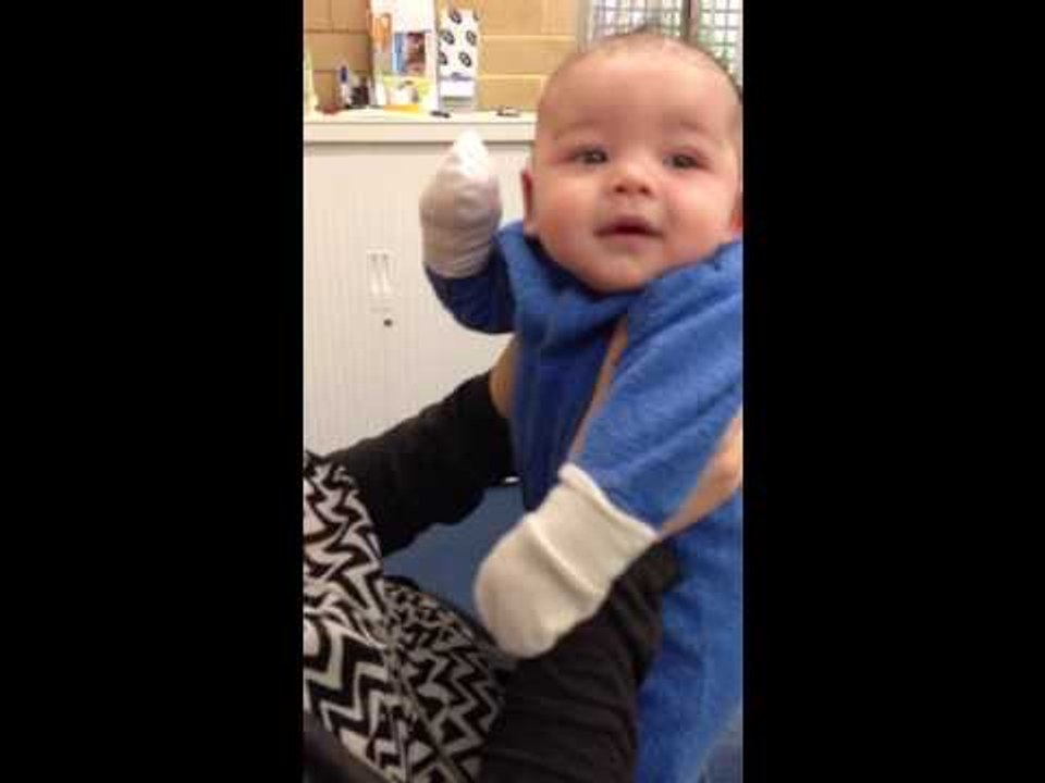 Baby Boy Giggles as He Hears for the First Time