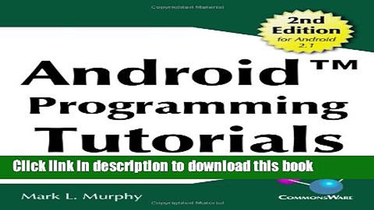 Download Android Programming Tutorials, 2nd Edition PDF Online