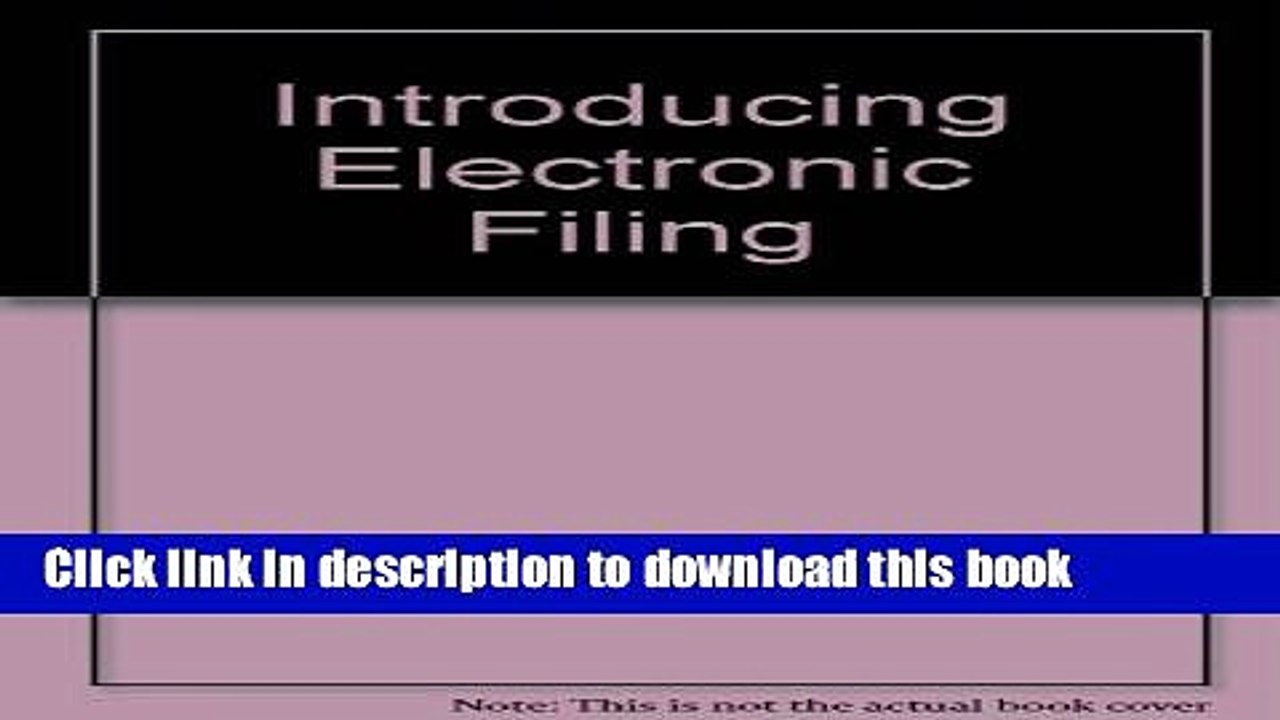 PDF  Introducing Electronic Filing  Online
