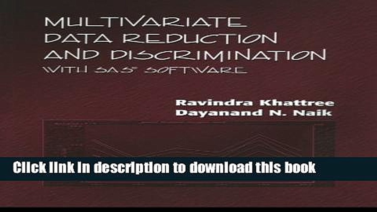 [Read PDF] Multivariate Data Reduction and Discrimination with SAS Software Ebook Online