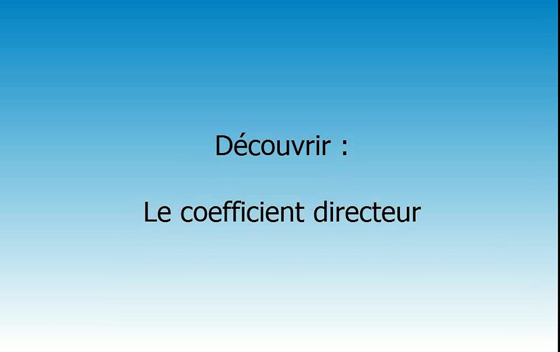 Coefficient directeur d'une droite